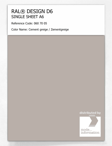 Artikelbild des Artikels “RAL® DESIGN D6 SINGLE SHEET A6 060 70 05 Cement greige / Zementgreige “