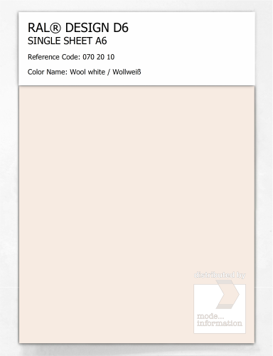 Artikelbild des Artikels “RAL® DESIGN D6 SINGLE SHEET A6 070 20 10 Wool white / Wollweiß “