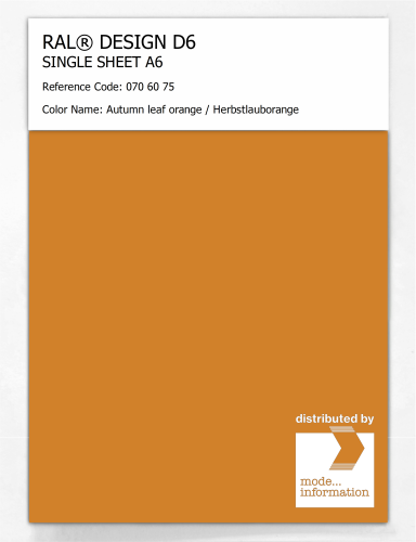 Artikelbild des Artikels “RAL® DESIGN D6 SINGLE SHEET A6 070 60 75 Autumn leaf orange / Herbstlauborange “