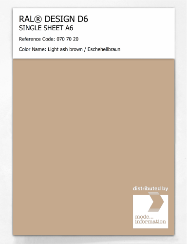 Product image of the product “RAL® DESIGN D6 SINGLE SHEET A6 070 70 20 Light ash brown / Eschehellbraun ”