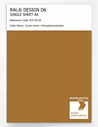 Artikelbild des Artikels “RAL® DESIGN D6 SINGLE SHEET A6 075 50 58 Cumin ochre / Kreuzkümmelocker “