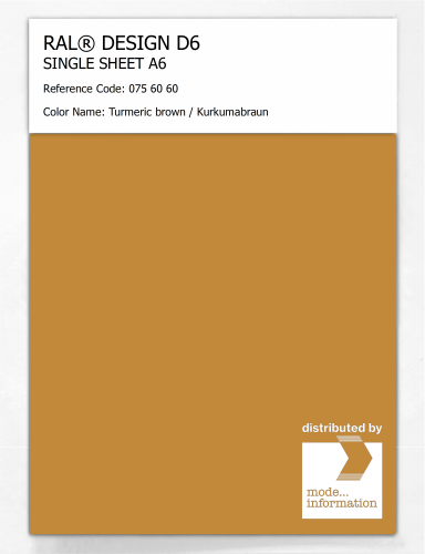 Artikelbild des Artikels “RAL® DESIGN D6 SINGLE SHEET A6 075 60 60 Turmeric brown / Kurkumabraun “