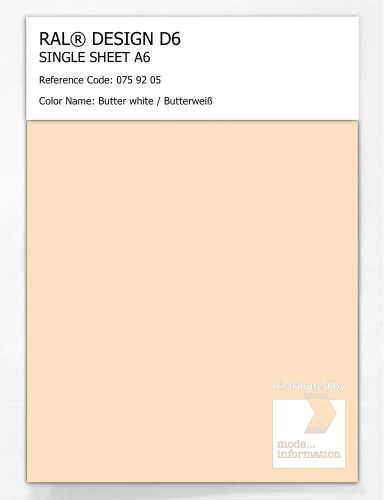 Product image of the product “RAL® DESIGN D6 SINGLE SHEET A6 075 92 05 Butter white / Butterweiß ”