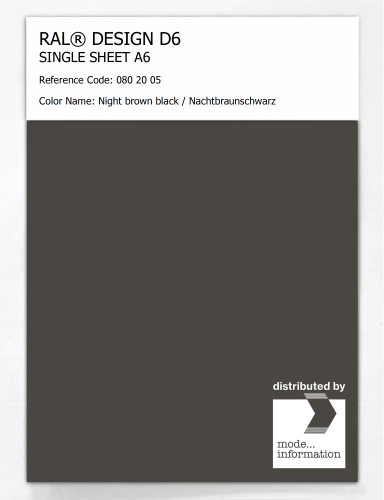 Artikelbild des Artikels “RAL® DESIGN D6 SINGLE SHEET A6 080 20 05 Night brown black / Nachtbraunschwarz “
