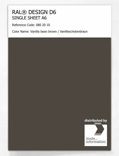 Product image of the product “RAL® DESIGN D6 SINGLE SHEET A6 080 20 10 Vanilla bean brown / Vanilleschotenbraun ”