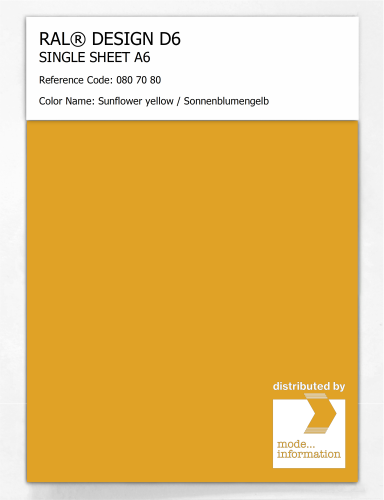 Artikelbild des Artikels “RAL® DESIGN D6 SINGLE SHEET A6 080 70 80 Sunflower yellow / Sonnenblumengelb “