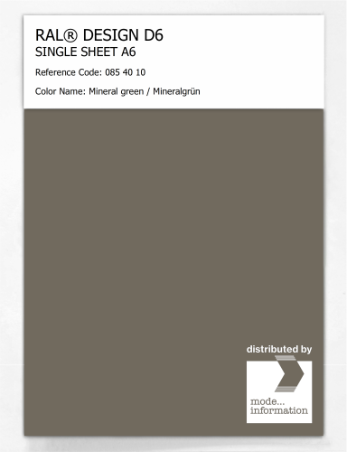 Artikelbild des Artikels “RAL® DESIGN D6 SINGLE SHEET A6 085 40 10 Mineral green / Mineralgrün “