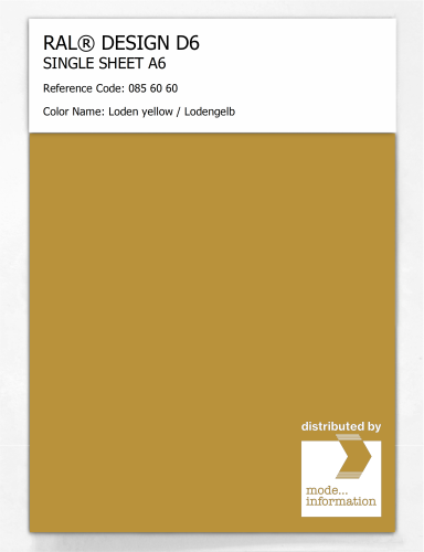 Artikelbild des Artikels “RAL® DESIGN D6 SINGLE SHEET A6 085 60 60 Loden yellow / Lodengelb “