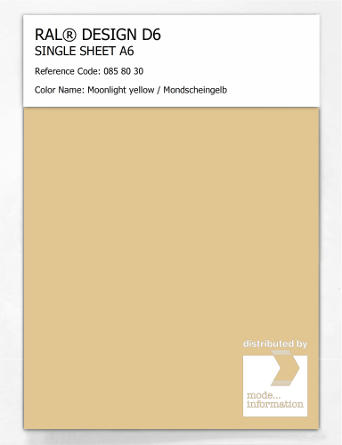 Artikelbild des Artikels “RAL® DESIGN D6 SINGLE SHEET A6 085 80 30 Moonlight yellow / Mondscheingelb “