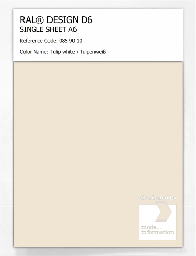 Artikelbild des Artikels “RAL® DESIGN D6 SINGLE SHEET A6 085 90 10 Tulip white / Tulpenweiß “