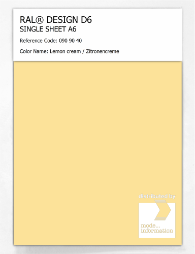 Artikelbild des Artikels “RAL® DESIGN D6 SINGLE SHEET A6 090 90 40 Lemon cream / Zitronencreme “