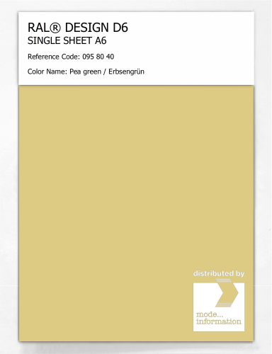 Artikelbild des Artikels “RAL® DESIGN D6 SINGLE SHEET A6 095 80 40 Pea green / Erbsengrün “