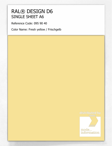 Product image of the product “RAL® DESIGN D6 SINGLE SHEET A6 095 90 40 Fresh yellow / Frischgelb ”