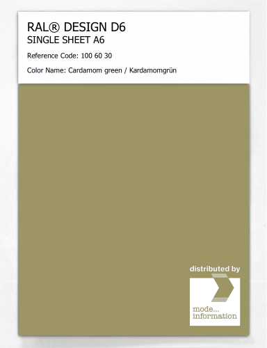 Artikelbild des Artikels “RAL® DESIGN D6 SINGLE SHEET A6 100 60 30 Cardamom green / Kardamomgrün “