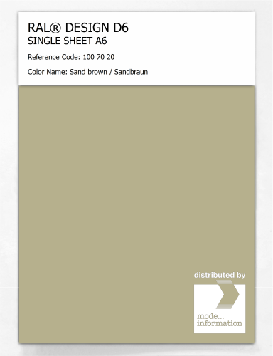 Product image of the product “RAL® DESIGN D6 SINGLE SHEET A6 100 70 20 Sand brown / Sandbraun ”