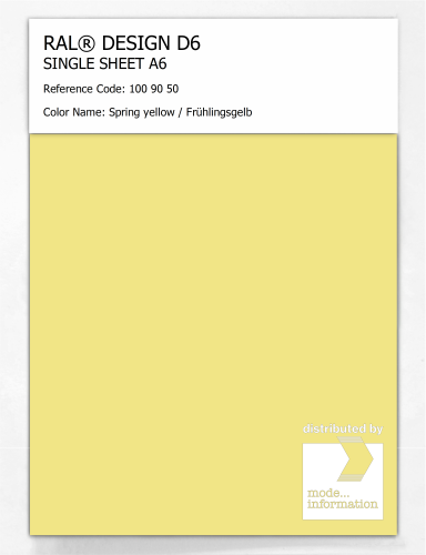 Artikelbild des Artikels “RAL® DESIGN D6 SINGLE SHEET A6 100 90 50 Spring yellow / Frühlingsgelb “