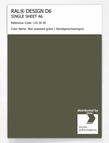 Artikelbild des Artikels “RAL® DESIGN D6 SINGLE SHEET A6 110 30 20 Nori seaweed green / Norialgenschwarzgrün “