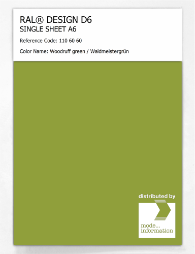 Artikelbild des Artikels “RAL® DESIGN D6 SINGLE SHEET A6 110 60 60 Woodruff green / Waldmeistergrün “