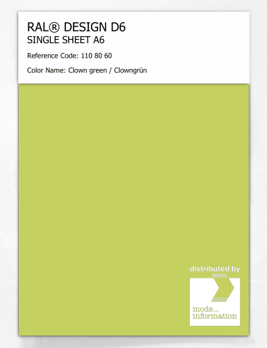 Artikelbild des Artikels “RAL® DESIGN D6 SINGLE SHEET A6 110 80 60 Clown green / Clowngrün “