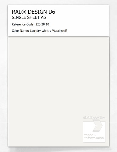 Artikelbild des Artikels “RAL® DESIGN D6 SINGLE SHEET A6 120 20 10 Laundry white / Waschweiß “