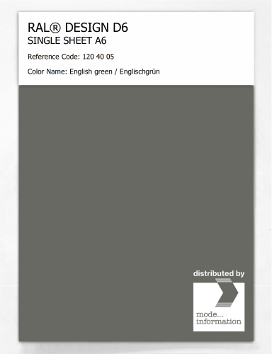 Product image of the product “RAL® DESIGN D6 SINGLE SHEET A6 120 40 05 English green / Englischgrün ”