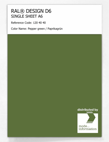 Product image of the product “RAL® DESIGN D6 SINGLE SHEET A6 120 40 40 Pepper green / Paprikagrün ”