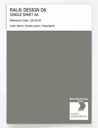 Product image of the product “RAL® DESIGN D6 SINGLE SHEET A6 120 50 05 Smoke green / Rauchgrün ”