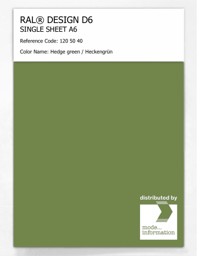 Product image of the product “RAL® DESIGN D6 SINGLE SHEET A6 120 50 40 Hedge green / Heckengrün ”