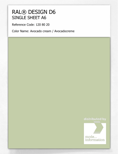 Artikelbild des Artikels “RAL® DESIGN D6 SINGLE SHEET A6 120 80 20 Avocado cream / Avocadocreme “