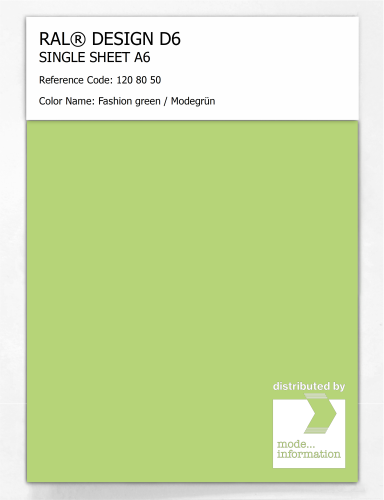 Artikelbild des Artikels “RAL® DESIGN D6 SINGLE SHEET A6 120 80 50 Fashion green / Modegrün “