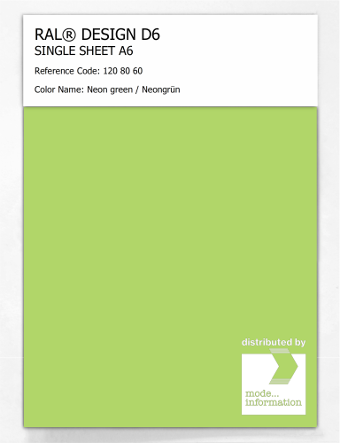 Product image of the product “RAL® DESIGN D6 SINGLE SHEET A6 120 80 60 Neon green / Neongrün ”