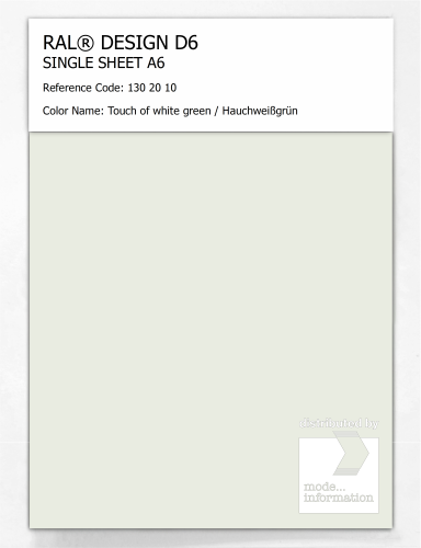 Artikelbild des Artikels “RAL® DESIGN D6 SINGLE SHEET A6 130 20 10 Touch of white green / Hauchweißgrün “