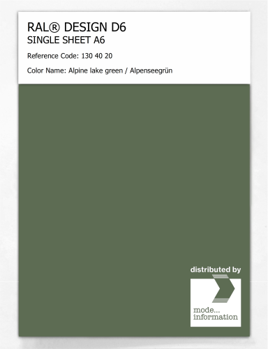 Artikelbild des Artikels “RAL® DESIGN D6 SINGLE SHEET A6 130 40 20 Alpine lake green / Alpenseegrün “