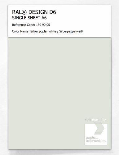 Artikelbild des Artikels “RAL® DESIGN D6 SINGLE SHEET A6 130 90 05 Silver poplar white / Silberpappelweiß “