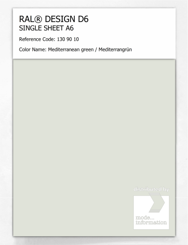 Artikelbild des Artikels “RAL® DESIGN D6 SINGLE SHEET A6 130 90 10 Mediterranean green / Mediterrangrün “