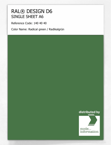 Product image of the product “RAL® DESIGN D6 SINGLE SHEET A6 140 40 40 Radical green / Radikalgrün ”