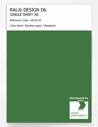 Product image of the product “RAL® DESIGN D6 SINGLE SHEET A6 140 40 50 Brazilian green / Brasilgrün ”