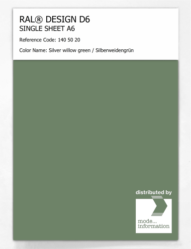 Artikelbild des Artikels “RAL® DESIGN D6 SINGLE SHEET A6 140 50 20 Silver willow green / Silberweidengrün “