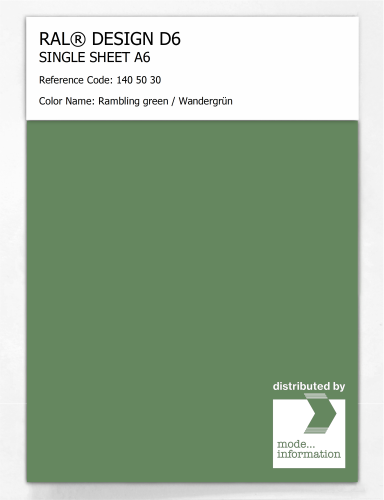 Artikelbild des Artikels “RAL® DESIGN D6 SINGLE SHEET A6 140 50 30 Rambling green / Wandergrün “