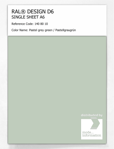 Artikelbild des Artikels “RAL® DESIGN D6 SINGLE SHEET A6 140 80 10 Pastel grey green / Pastellgraugrün “