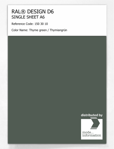 Artikelbild des Artikels “RAL® DESIGN D6 SINGLE SHEET A6 150 30 10 Thyme green / Thymiangrün “