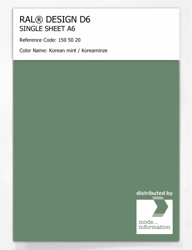 Artikelbild des Artikels “RAL® DESIGN D6 SINGLE SHEET A6 150 50 20 Korean mint / Koreaminze “