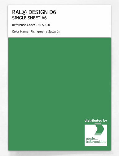 Artikelbild des Artikels “RAL® DESIGN D6 SINGLE SHEET A6 150 50 50 Rich green / Sattgrün “