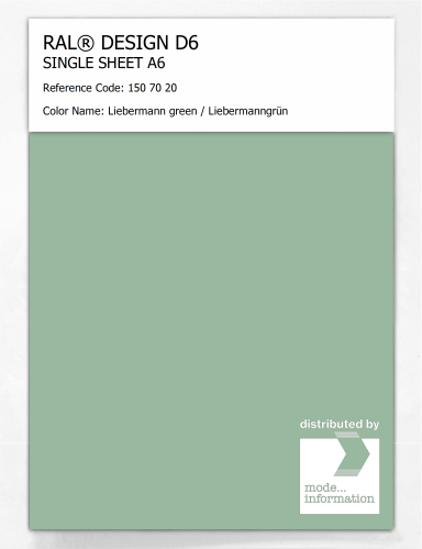 Artikelbild des Artikels “RAL® DESIGN D6 SINGLE SHEET A6 150 70 20 Liebermann green / Liebermanngrün “