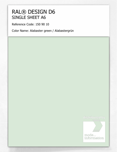 Artikelbild des Artikels “RAL® DESIGN D6 SINGLE SHEET A6 150 90 10 Alabaster green / Alabastergrün “