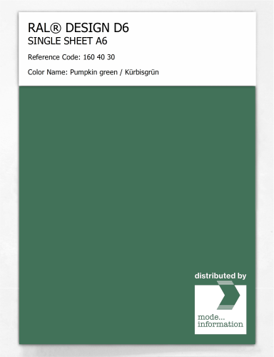 Artikelbild des Artikels “RAL® DESIGN D6 SINGLE SHEET A6 160 40 30 Pumpkin green / Kürbisgrün “