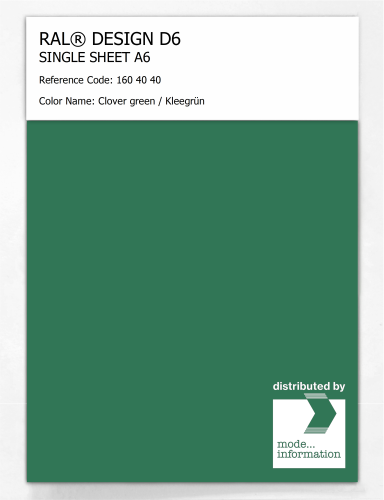 Artikelbild des Artikels “RAL® DESIGN D6 SINGLE SHEET A6 160 40 40 Clover green / Kleegrün “