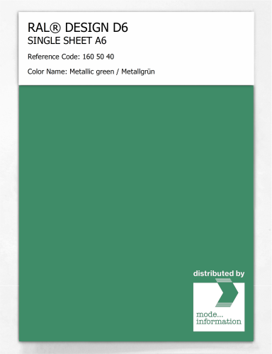 Product image of the product “RAL® DESIGN D6 SINGLE SHEET A6 160 50 40 Metallic green / Metallgrün ”