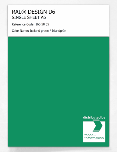 Product image of the product “RAL® DESIGN D6 SINGLE SHEET A6 160 50 55 Iceland green / Islandgrün ”