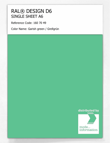 Artikelbild des Artikels “RAL® DESIGN D6 SINGLE SHEET A6 160 70 49 Garish green / Grellgrün “